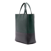 Small Bicolor Grained Calfskin Vertical Cabas Tote